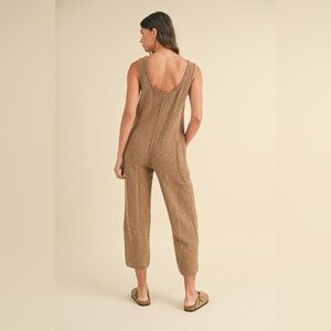 MABLE Sleeveless Knit Crop Jumpsuit with Pockets